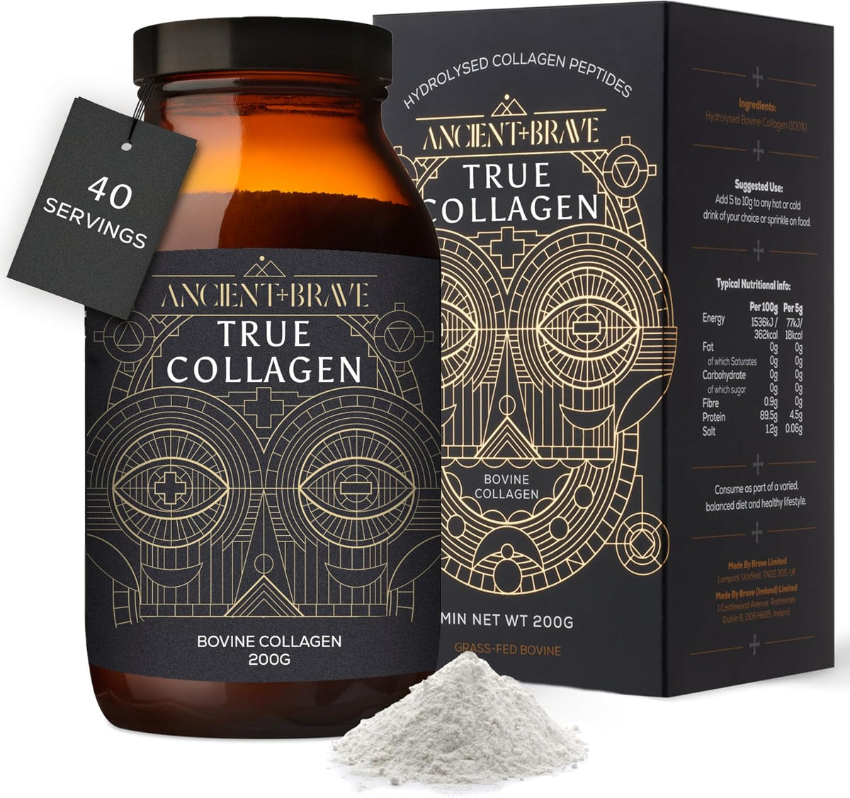 Ancient + Brave True Collagen Powder 200g | 40 Servings | Bovine Collagen