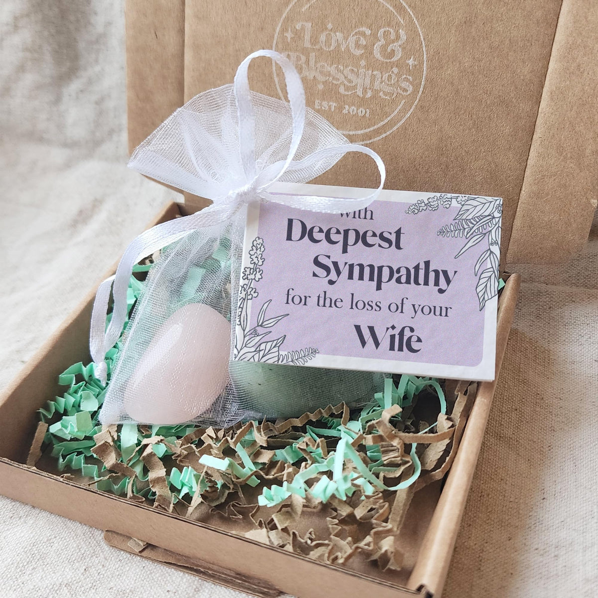 Loss of Nan - Deepest Sympathy gemstone gift bag with mini card