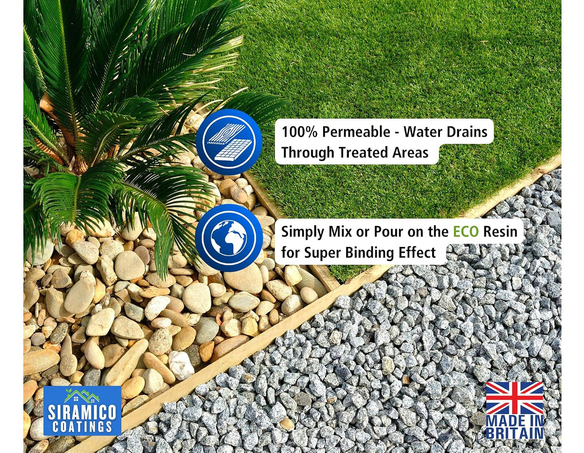 GRAVELHOLD Pour On ECO Resin™ Glue | 5 litres | Waterbased Binder for Gravel Stones and Mulch on Borders, Patios & Garden Paths. Non Toxic & Pet Friendly