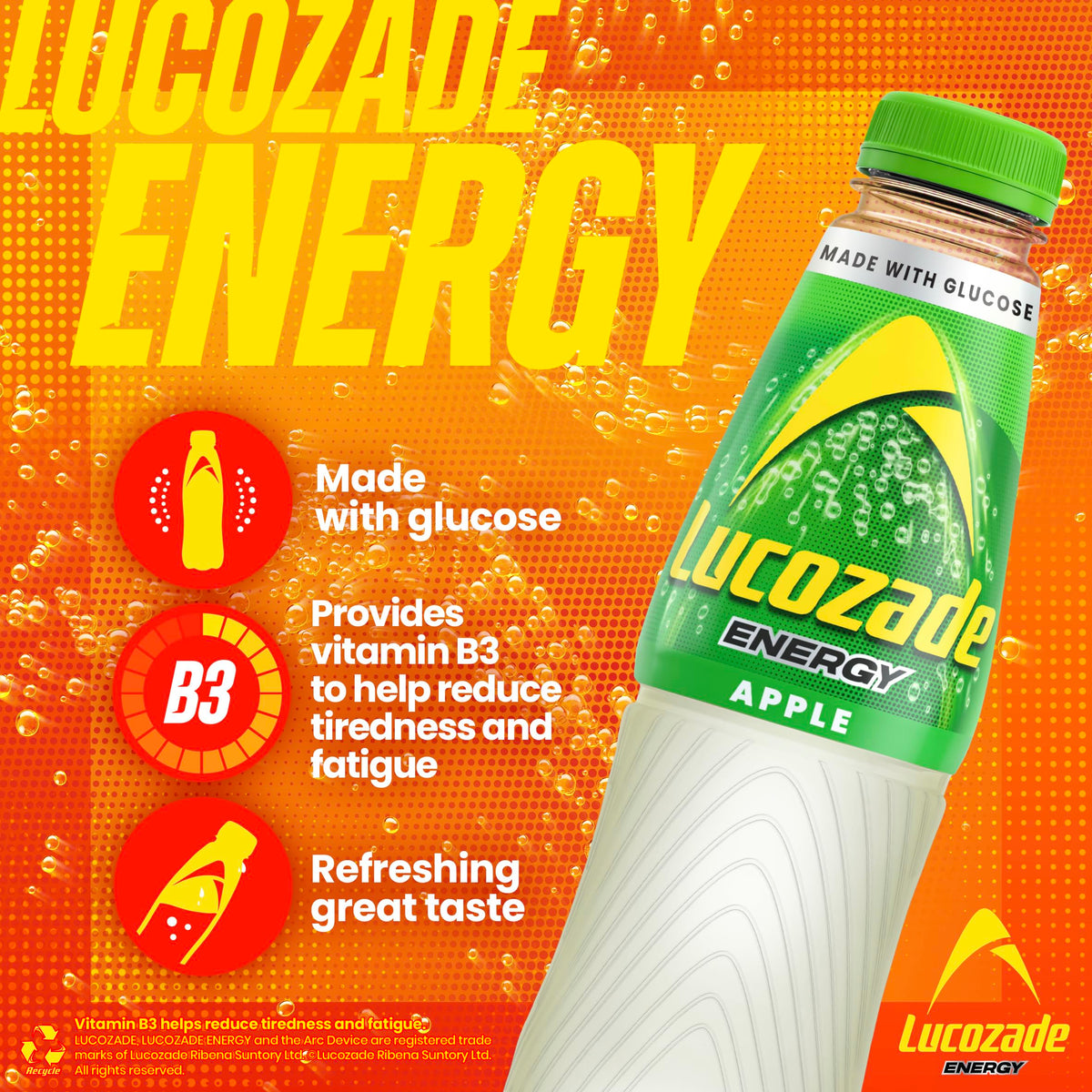 Lucozade Energy Cherry 500ml (Pack of 12)