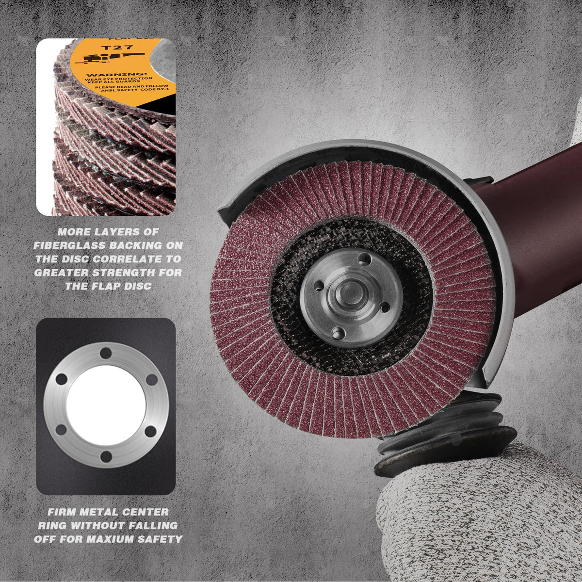 SATC Flap Discs 115mm 10 Pack Grinding Discs 120 Grit for Angle Grinder to Sanding Grinding Metal Wood
