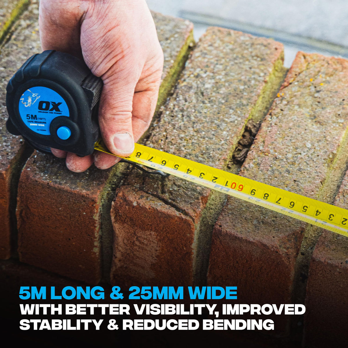 OX Trade 8m Tape Measure Twinpack - Metric & Imperial, Nylon Coated Blade