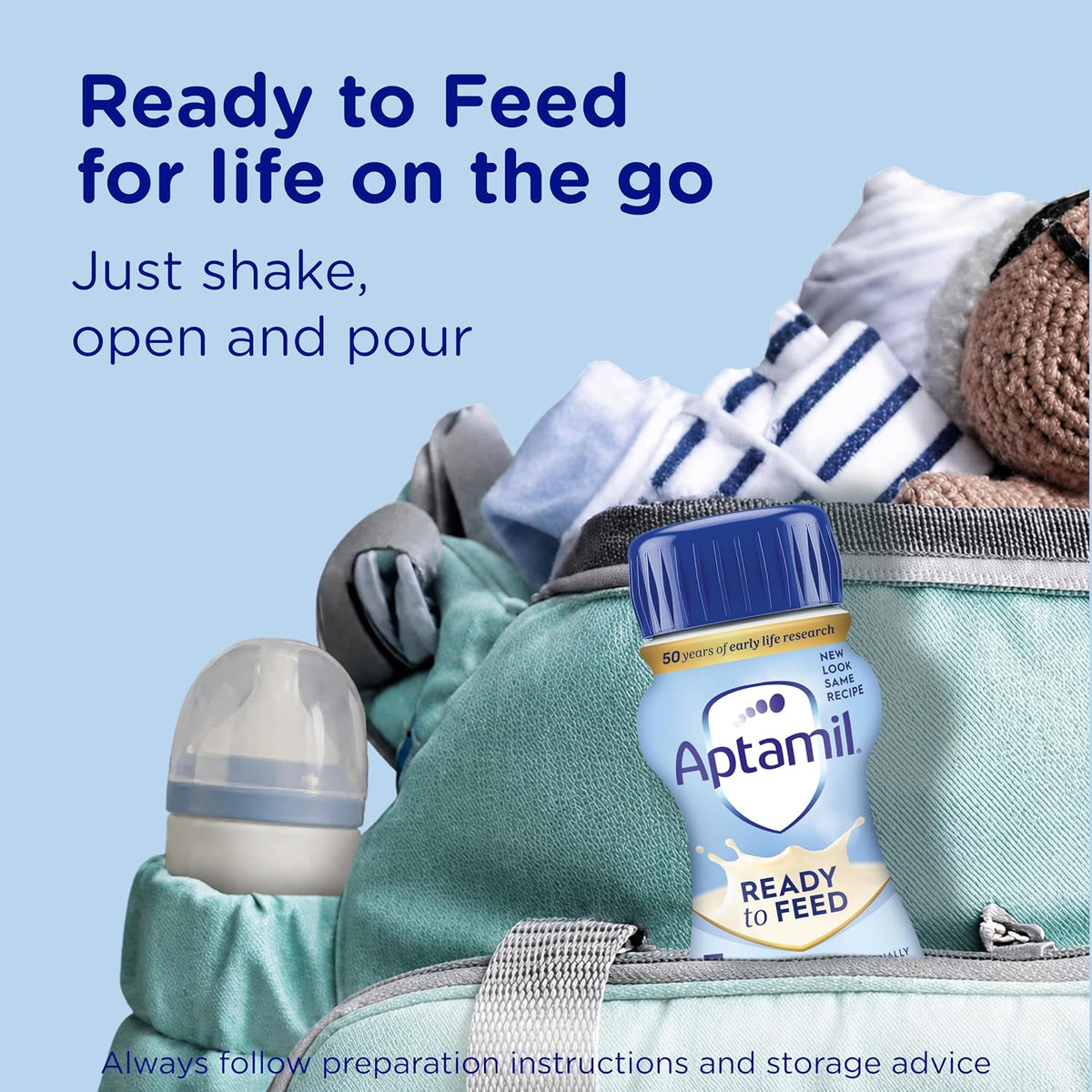 Aptamil 1 First Infant Baby Milk Liquid Formula, Ready to Feed, From Birth
