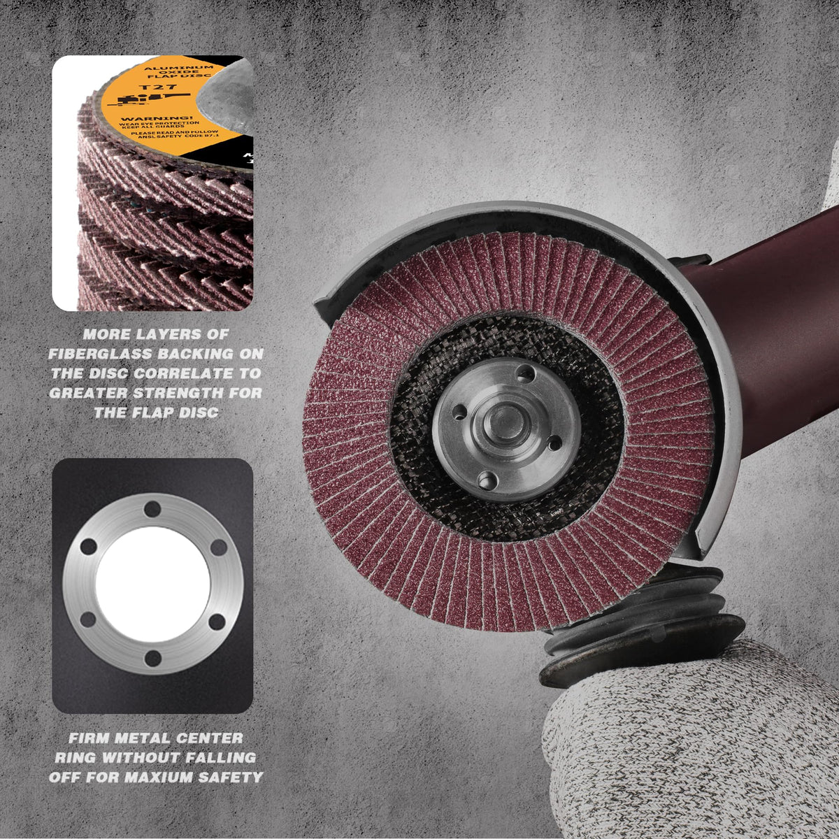 SATC Flap Discs 115mm 10 Pack Grinding Discs 120 Grit for Angle Grinder to Sanding Grinding Metal Wood