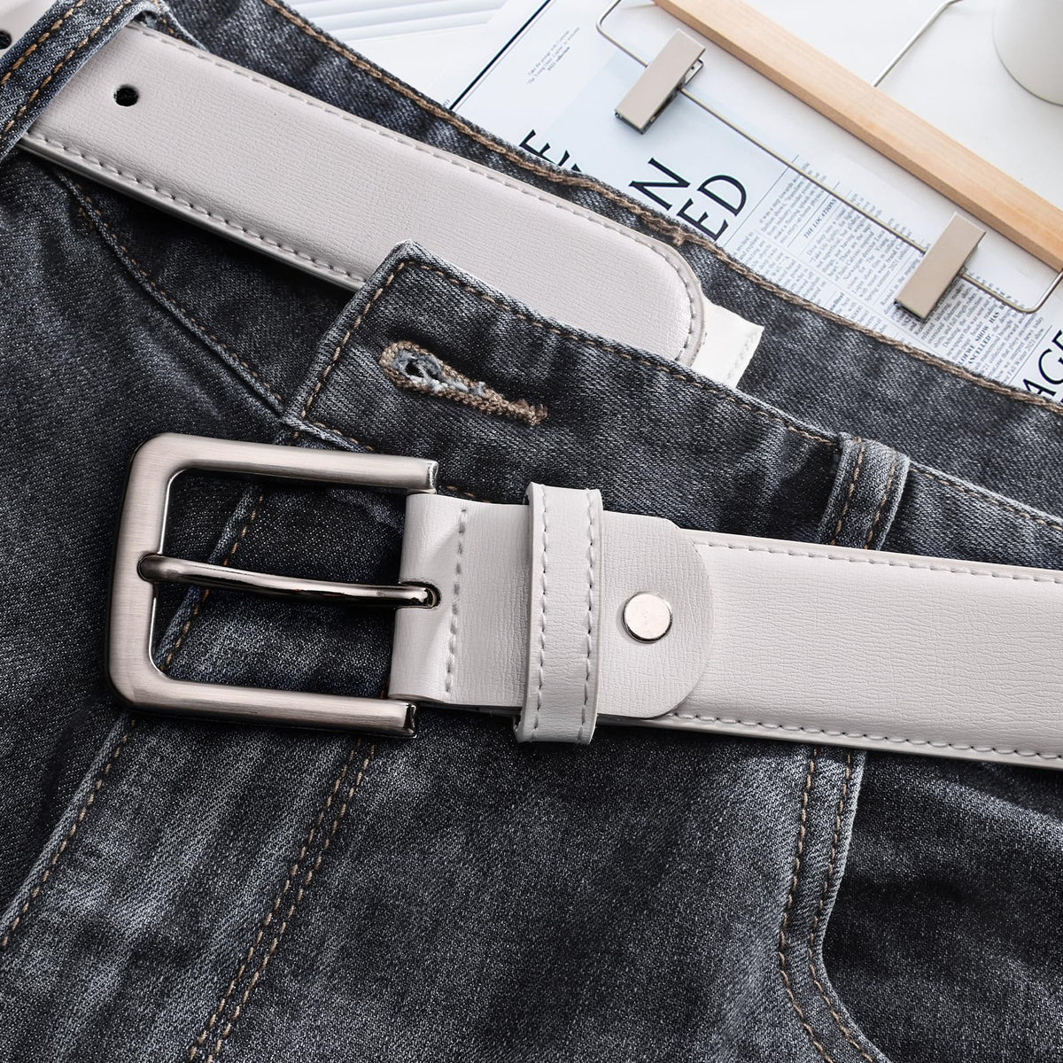 maikun Black Leather Belts for Men,Mens Belts Leather Black
