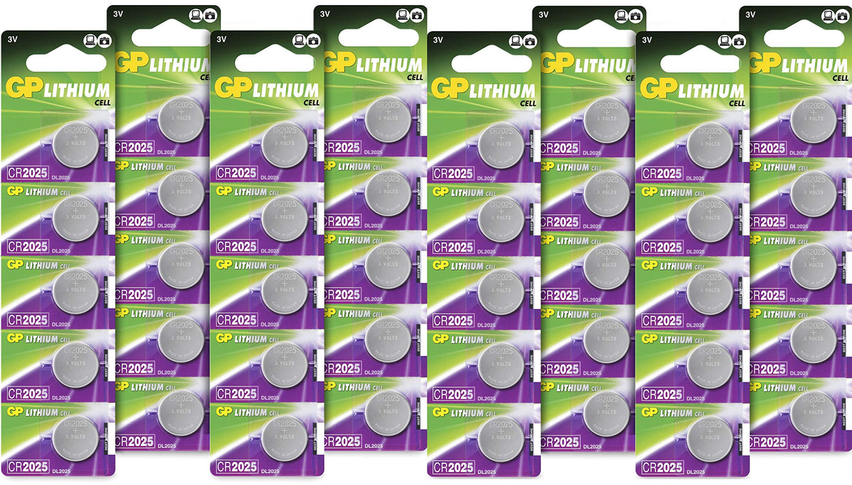 GP CR2025 3V Lithium Coin Cell Batteries – Pack of 20, Car Key Fob