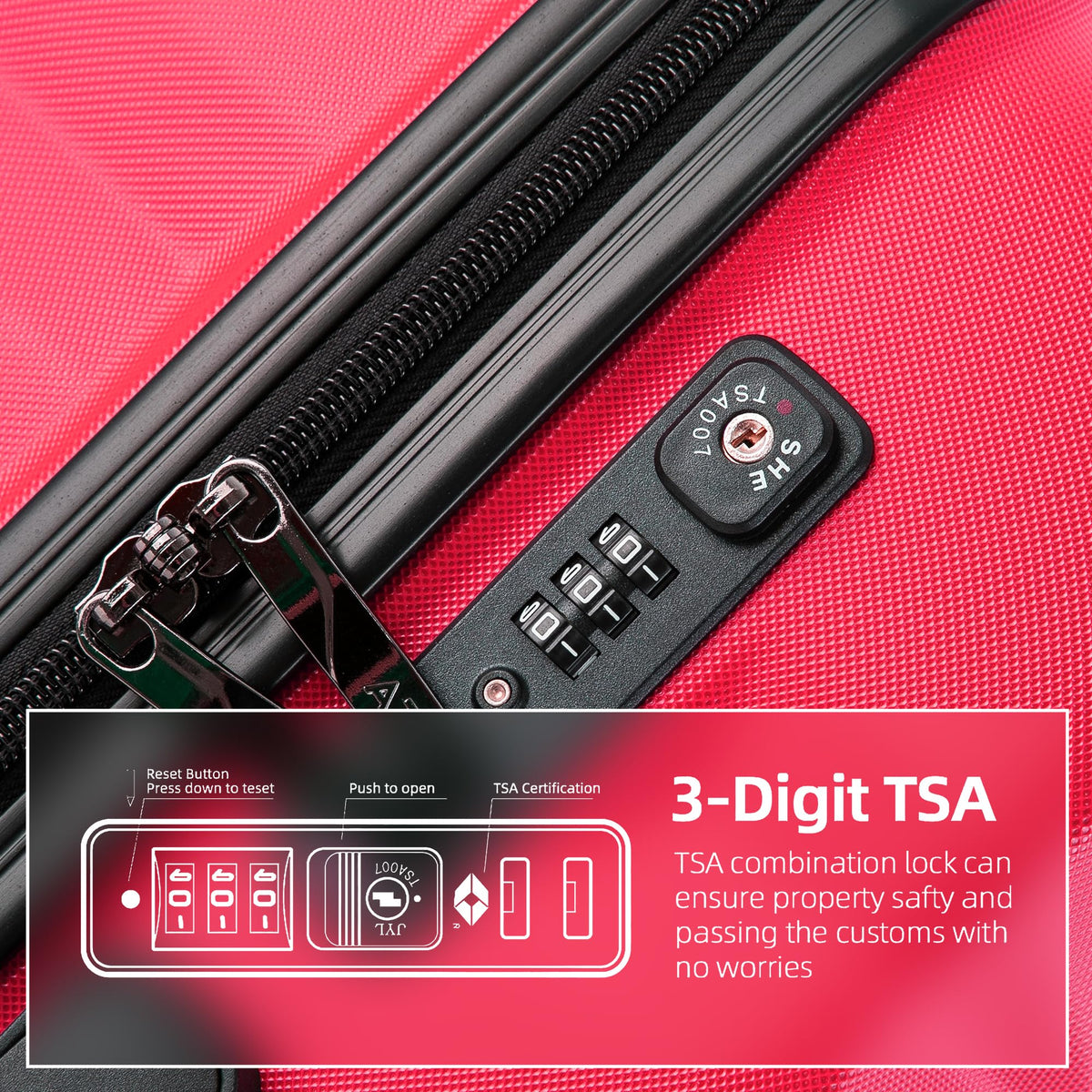 ATX 28 Inch Suitcase Large 110L – Lightweight Hard Shell Checked Luggage, 4 Wheels, TSA Lock, 30KG Capacity, Black