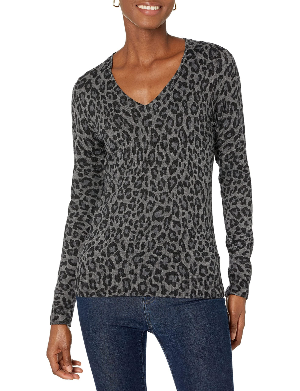 Amazon Essentials Women's Regular-Fit Lightweight Long-Sleeve V-Neck Jumper