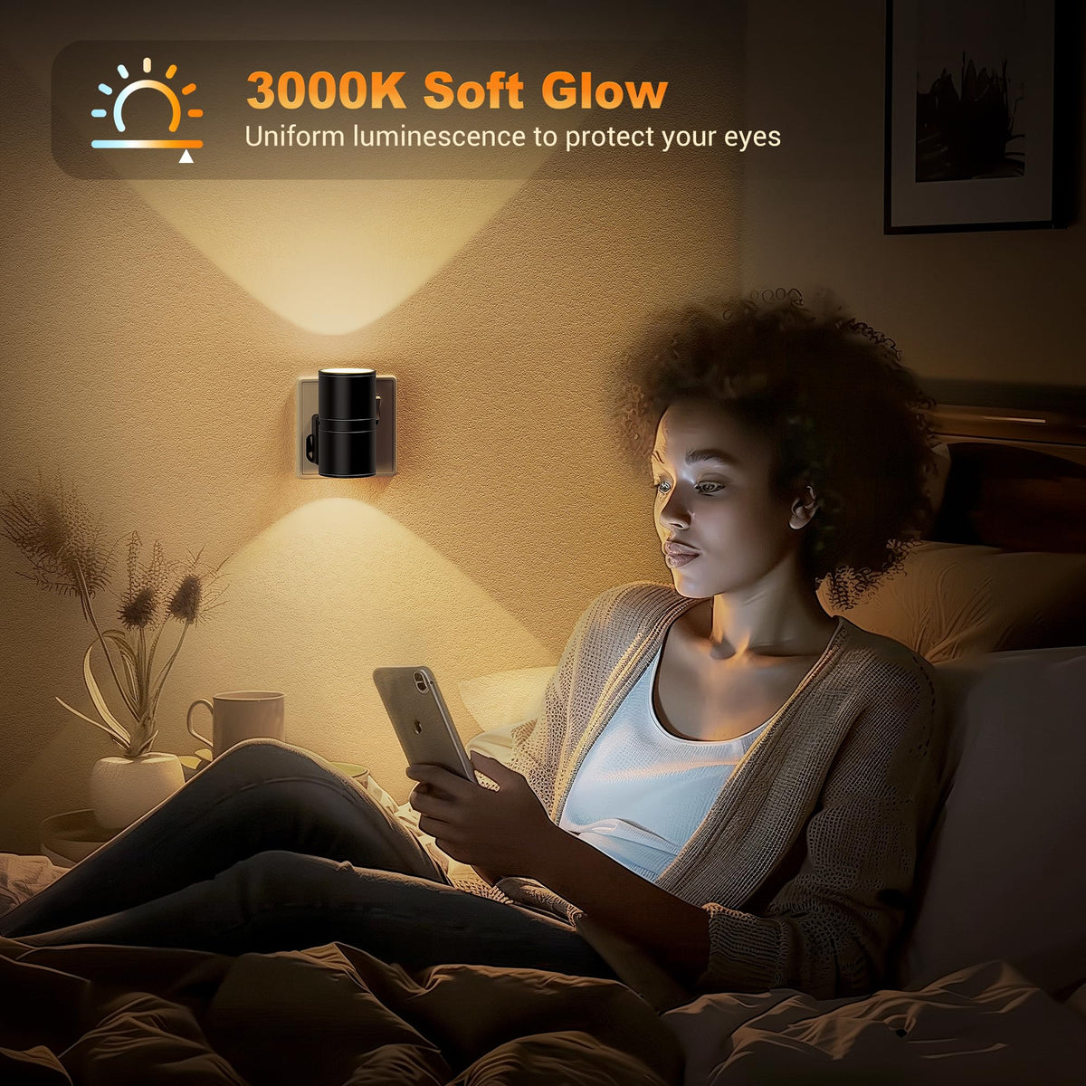 JandCase Night Light, Night Light Plug in Wall with Dusk to Dawn Sensor