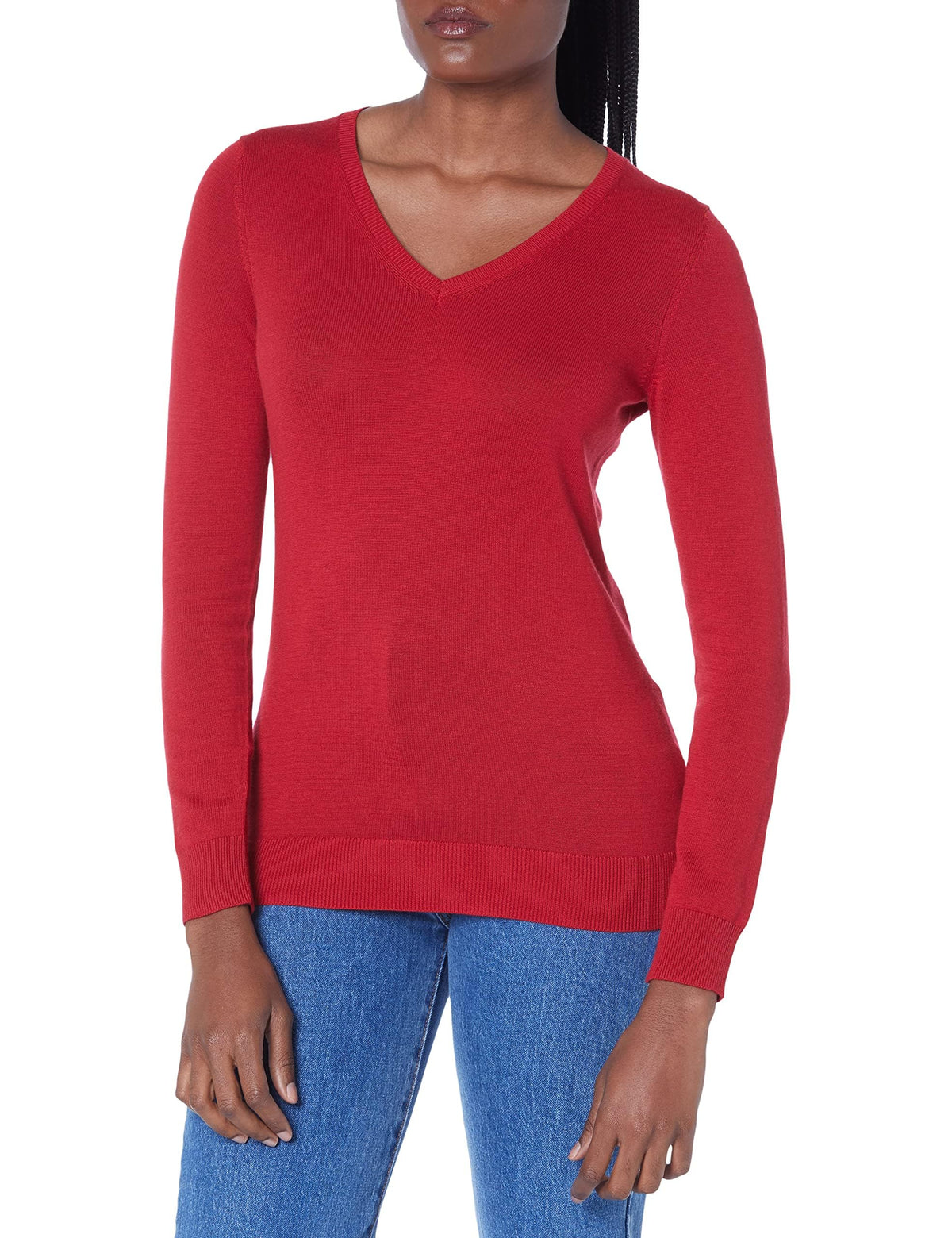 Amazon Essentials Women's Regular-Fit Lightweight Long-Sleeve V-Neck Jumper