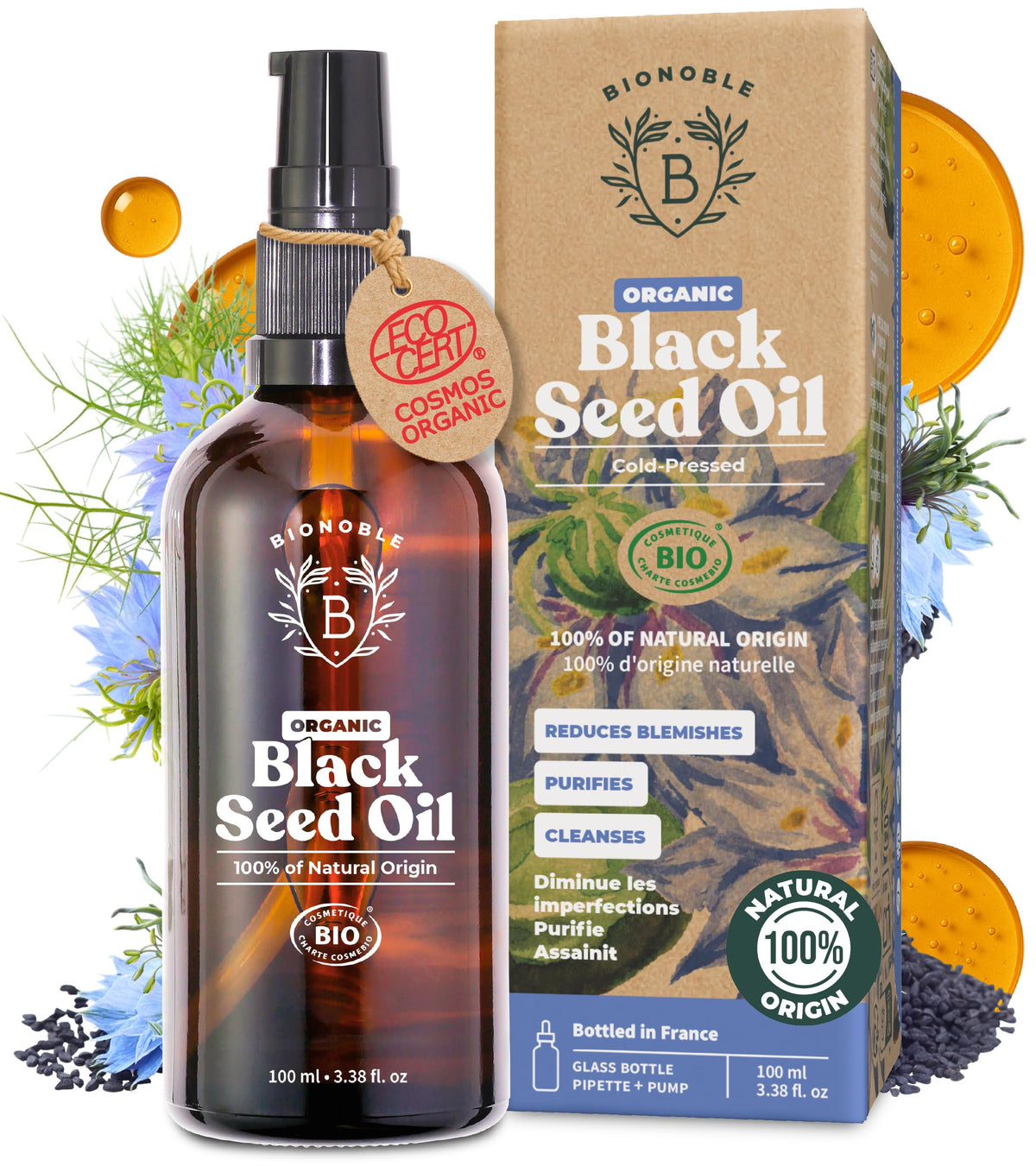 BIONOBLE Organic Rosemary Oil for Hair Growth - Hair Loss, Volume - 50ml