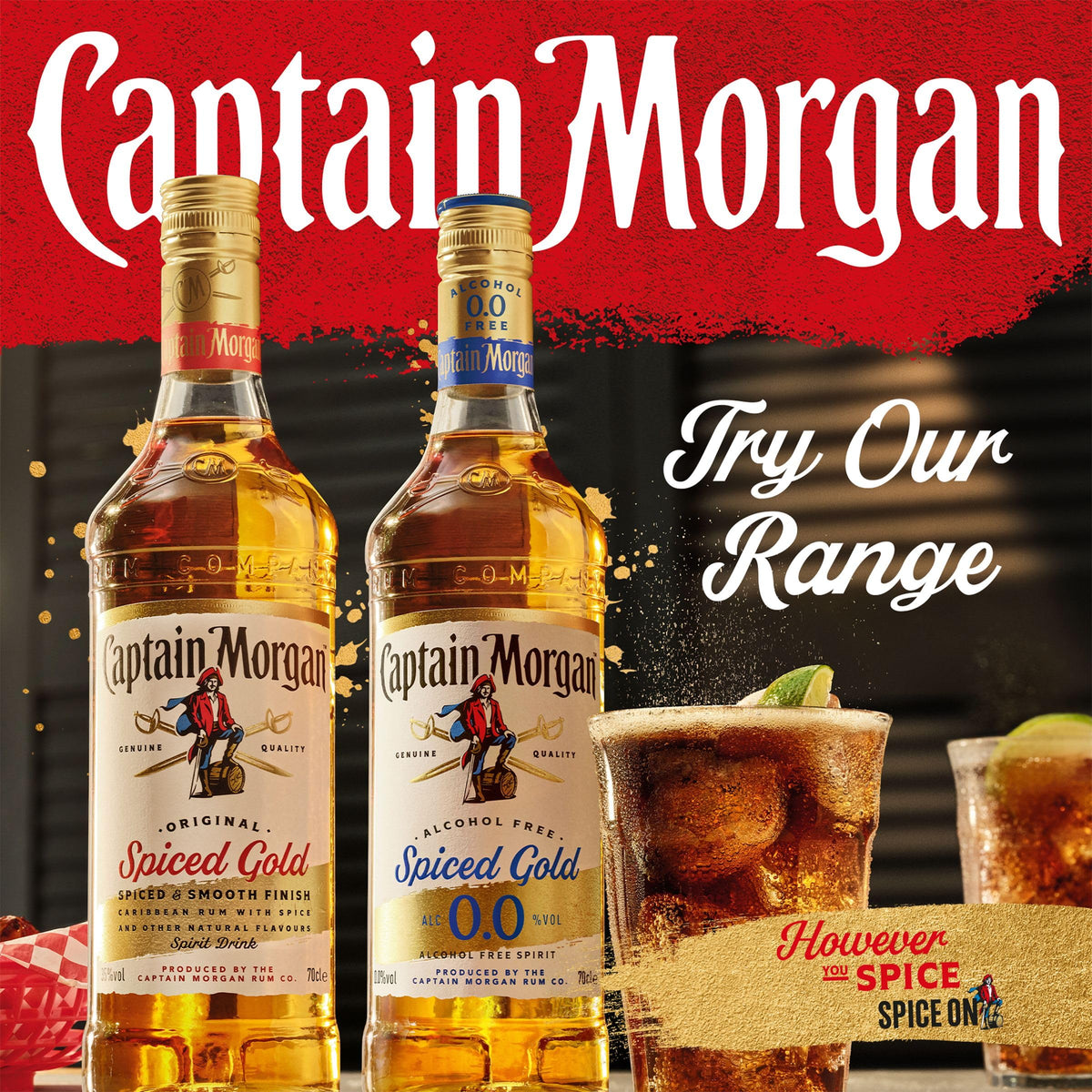 Captain Morgan Original Spiced Gold | 35% vol | 1L | Caribbean Rum Based Spirit Drink with Spice | Vanilla & Brown Sugar Flavours