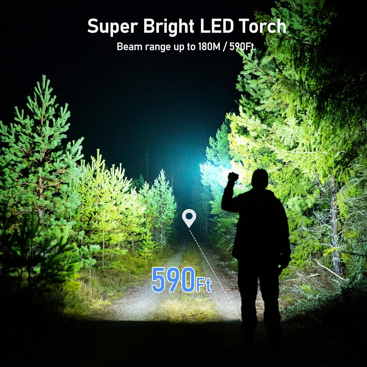 Blukar LED Torch Rechargeable, 2000L Super Bright Adjustable Focus Torches