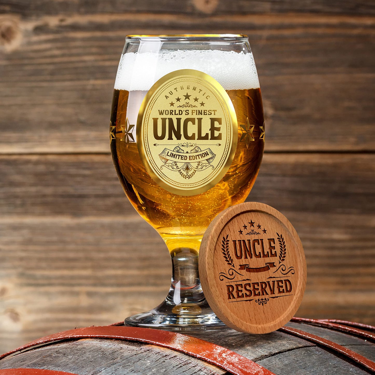 Crownly Crystal® Gold Birthday Gifts: Dad's Beer Glasses