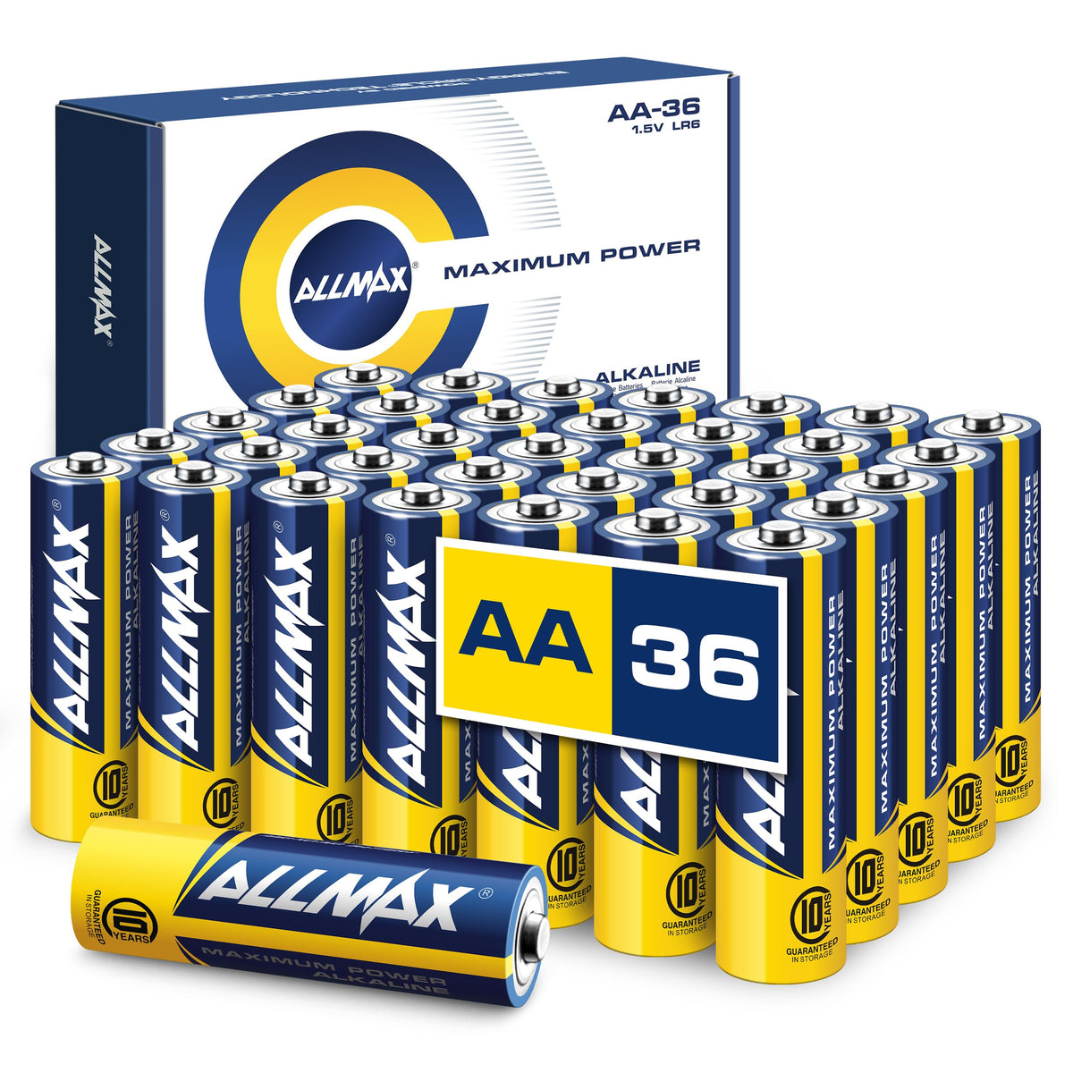 Allmax AA (LR6) Maximum Power Alkaline Batteries (24 Count) – 1.5V
