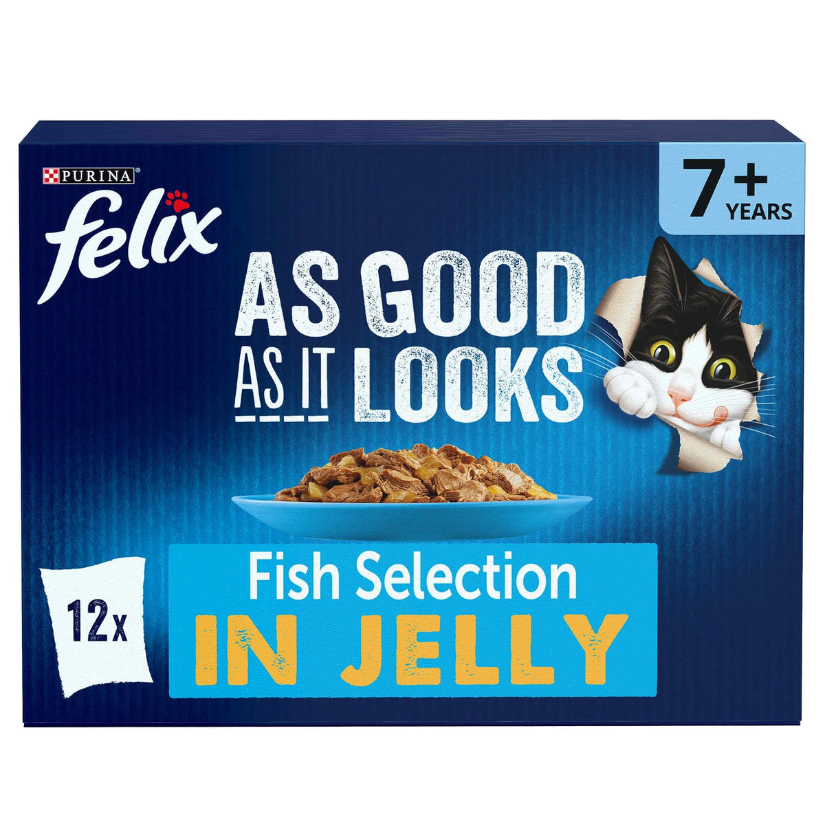 FELIX Tasty Shreds Adult Wet Cat Food Mixed Selection in Gravy Chicken, Beef, Tuna, Salmon 40 x 80g Pouches