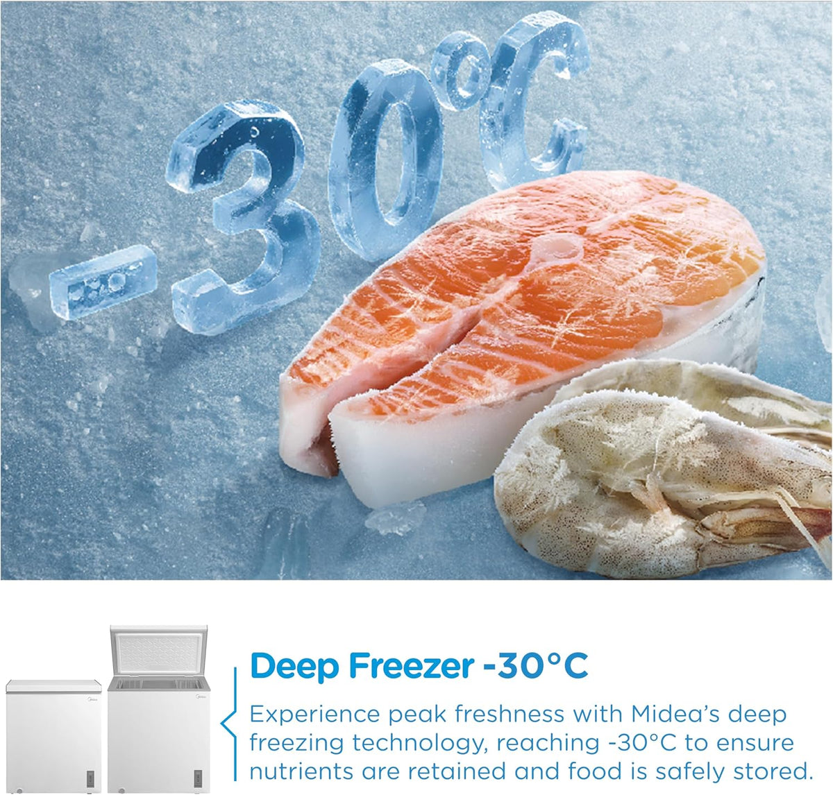 Midea 198L Chest Freezer with Convertible Refrigeration Mode, MDRC284FZE01