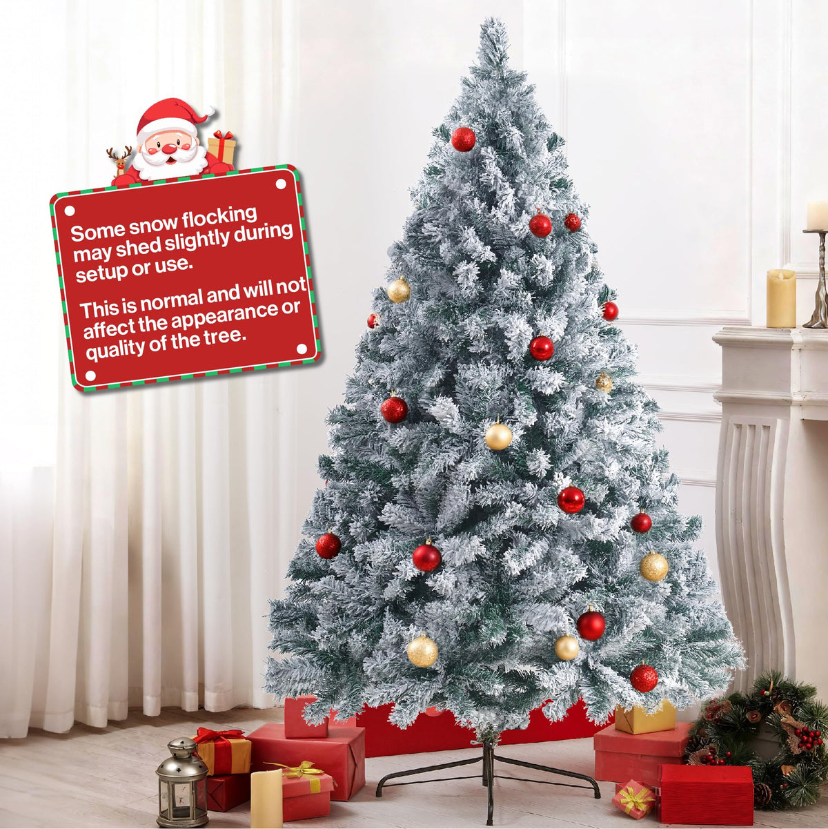 7ft Premium Christmas Tree 1432 Branch Tips Green Xmas Trees Bushy Artificial Christmas Tree Pine Tree with Metal Stand Easy to Assemble Realistic Spruce Branches Christmas Tree for Indoor and Outdoor