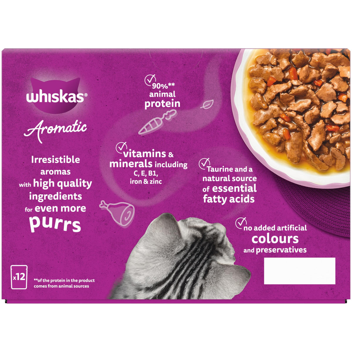 WHISKAS AROMATIC Adult Wet Cat Food in Gravy 40x85g Fragrant Fusions