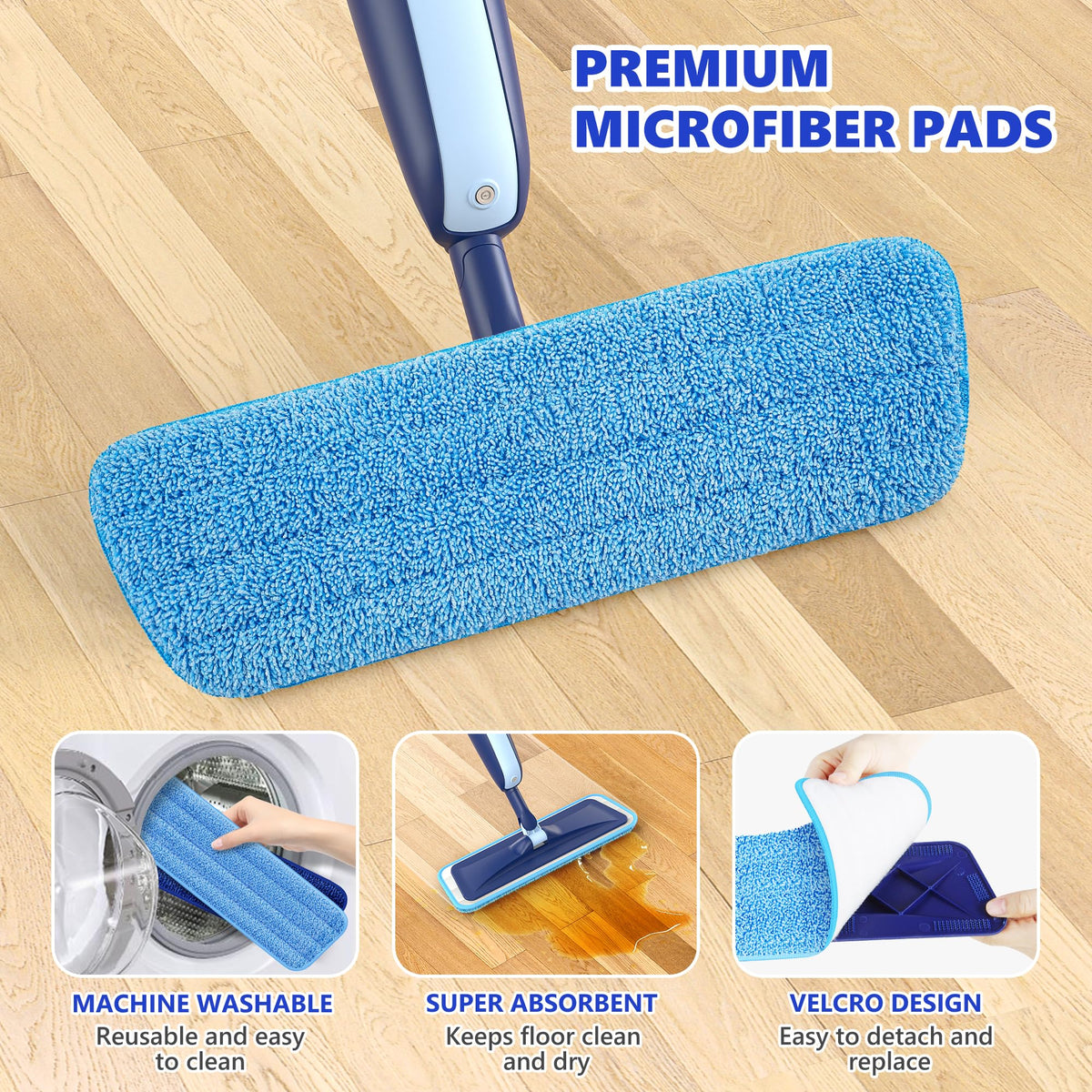 Microfiber Spray Mops for Floors Cleaning - Floor Mop with 4 Reusable Pads