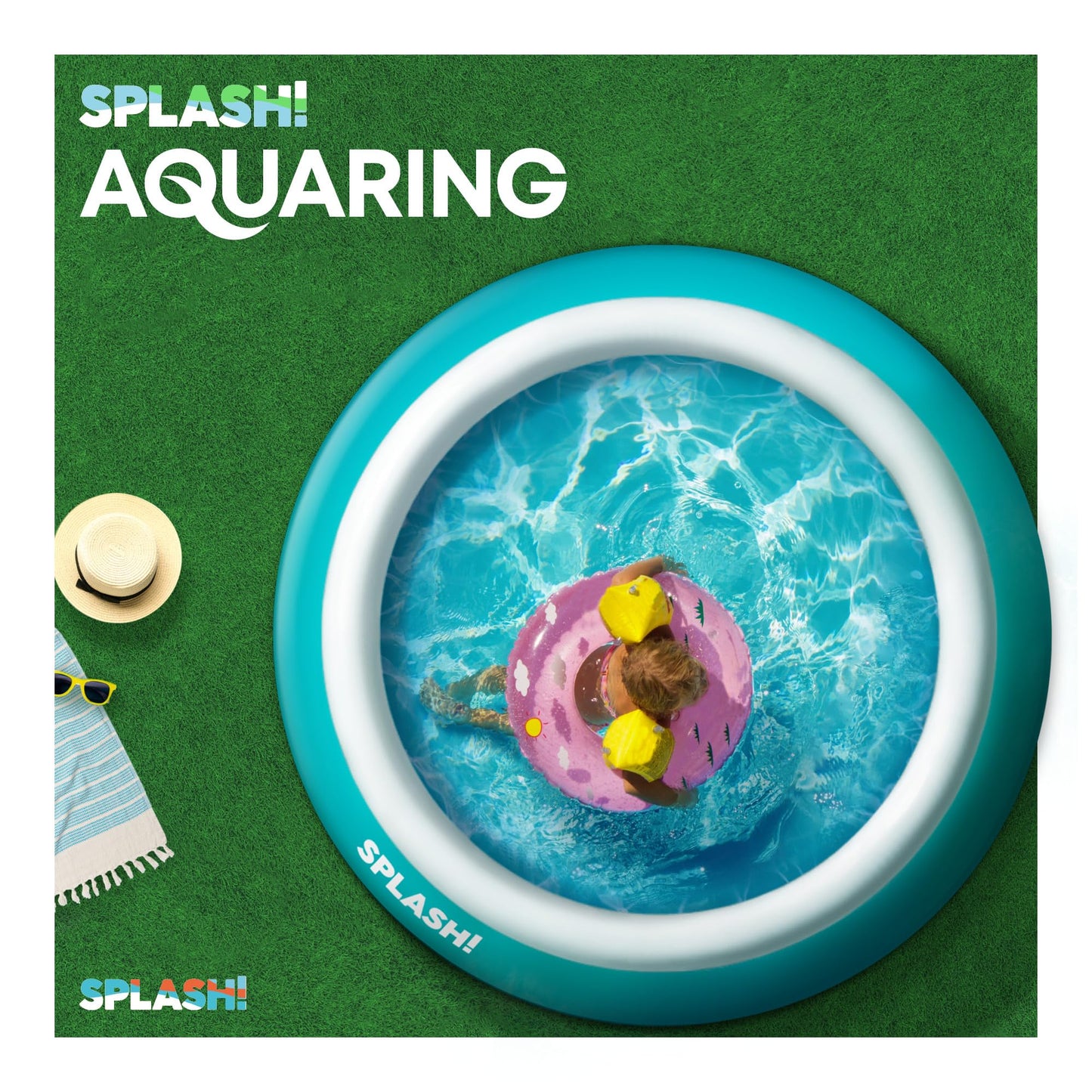 SPLASH! 6ft Inflatable Swimming Pool - Quick Set Inflatable Pool Garden with Double Vinyl Wall, Hose Adaptor, Safety Valve & Repair Patches - Outdoor Paddling Pool for Kids and Adults