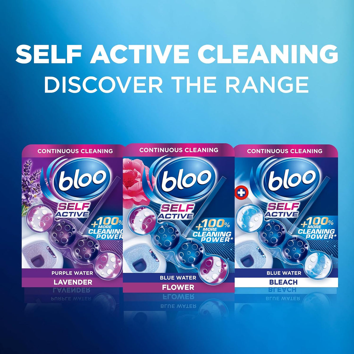 Bloo Self Active Single Toilet Rim Block and Bowl Cleaner with Flower. Hanging Toilet Bowl Cleaner Rim Block with 100% More Cleaning Power.