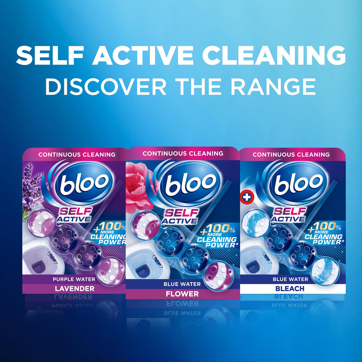 Bloo Self Active Single Toilet Rim Block and Bowl Cleaner with Flower. Hanging Toilet Bowl Cleaner Rim Block with 100% More Cleaning Power.