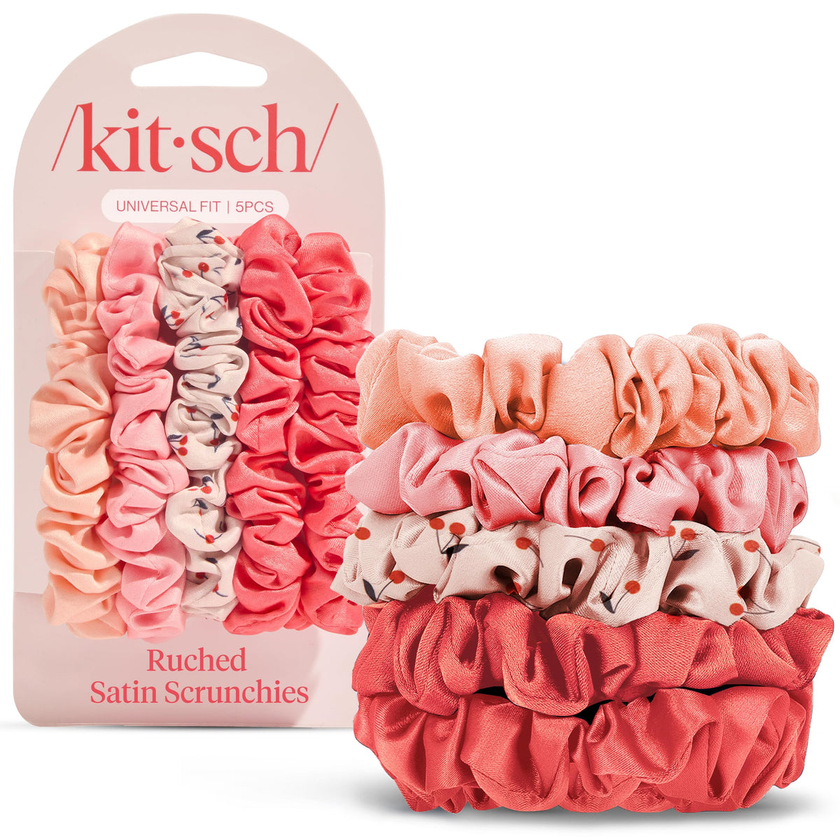 Kitsch Satin Scrunchies for Women 3pcs - Garden Bouquet
