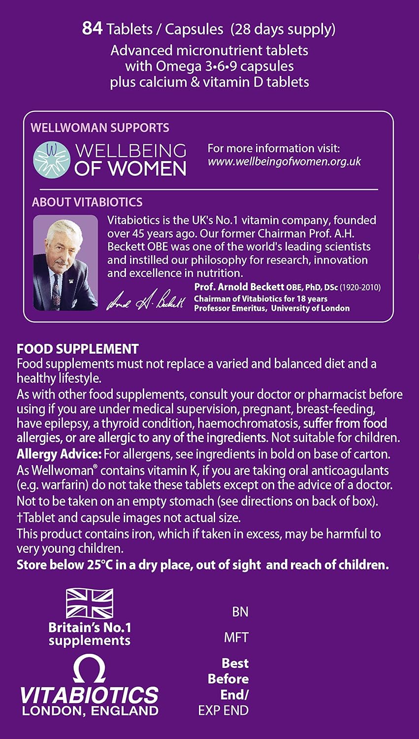Wellwoman Max Multivitamin Tablets for Women,84 Count (Pack of 1)