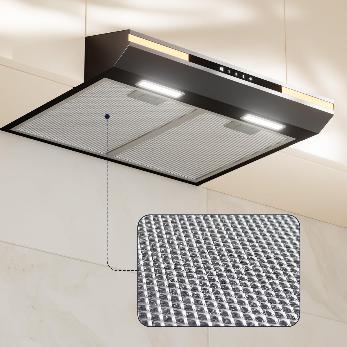 CIARRA CBPHW01 Portable Desktop Cooker Hood Recirculating 2 Speeds White