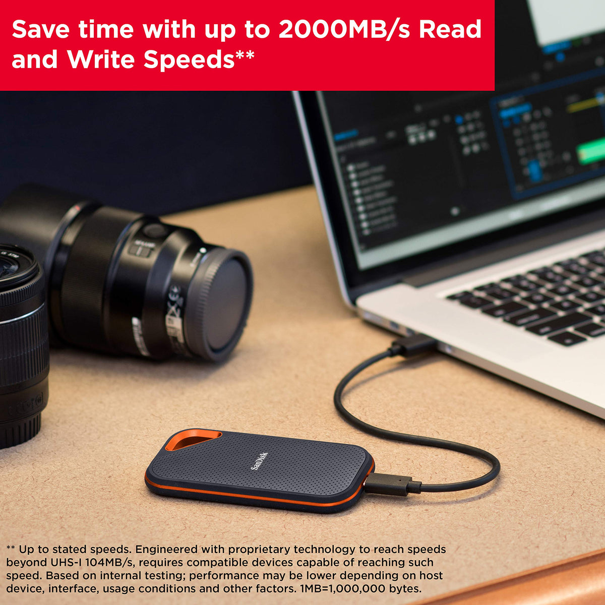 SanDisk Extreme Portable SSD 1TB - Up to 1050MB/s Read Speeds (Older Model)