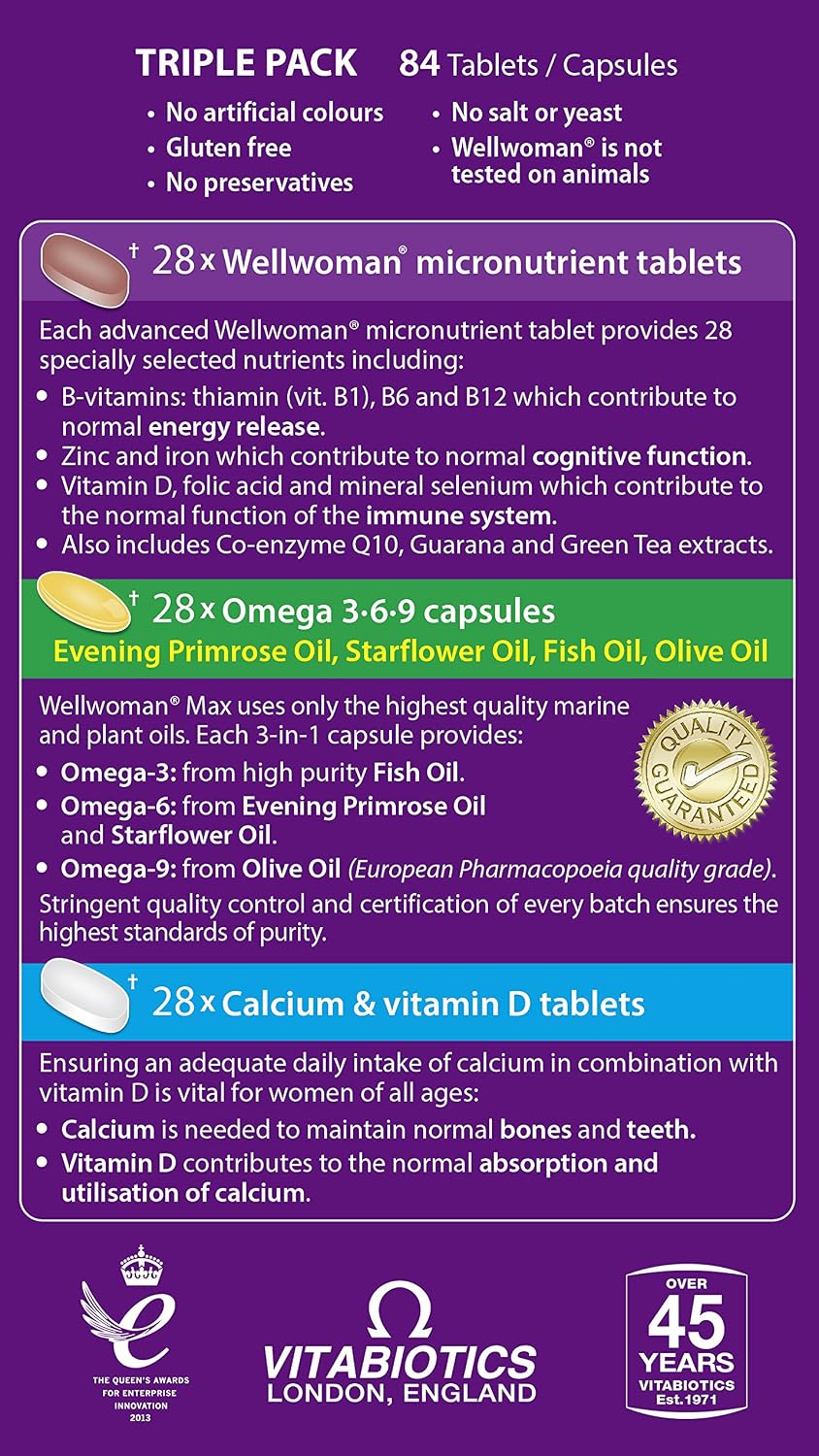 Wellwoman Max Multivitamin Tablets for Women,84 Count (Pack of 1)