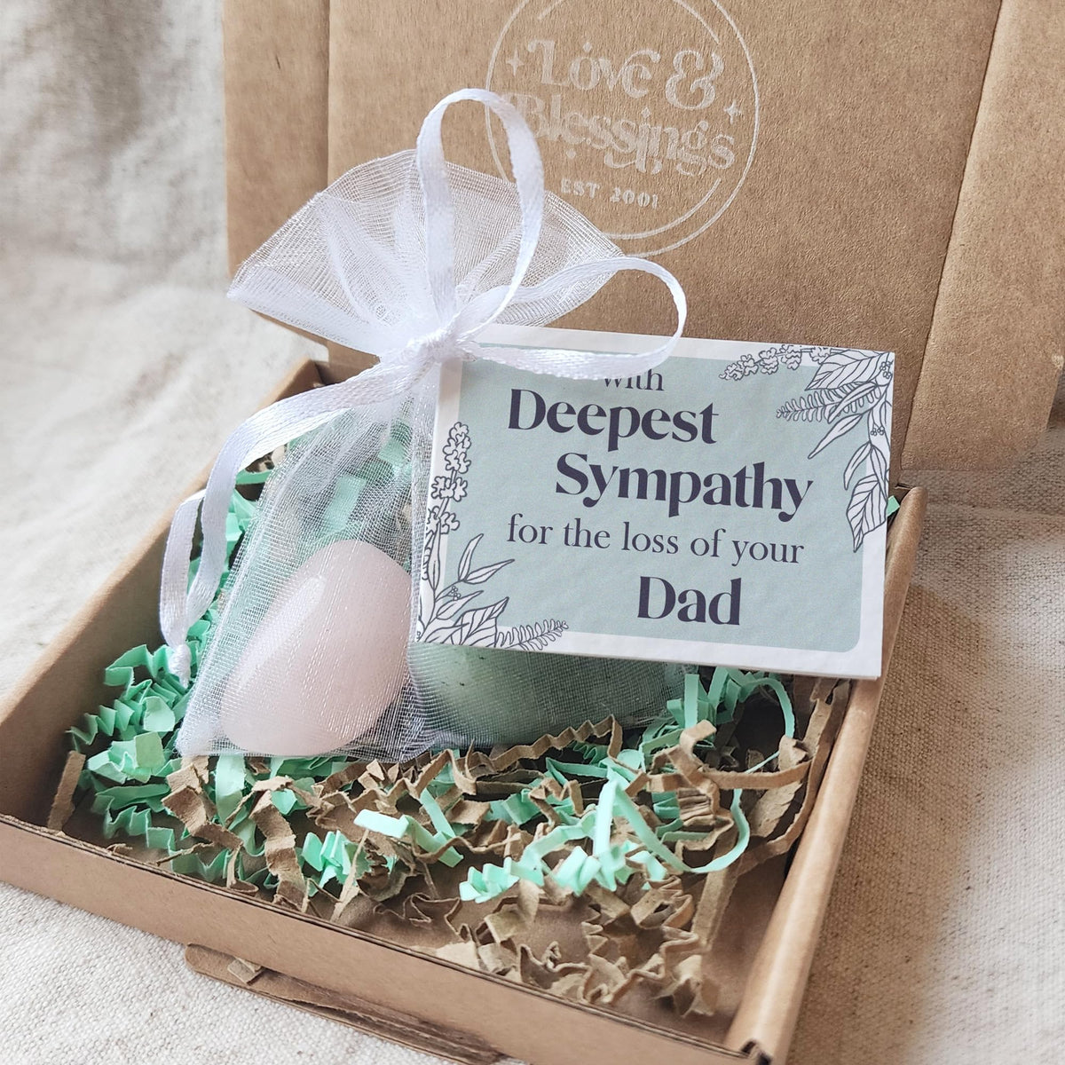 Loss of Nan - Deepest Sympathy gemstone gift bag with mini card