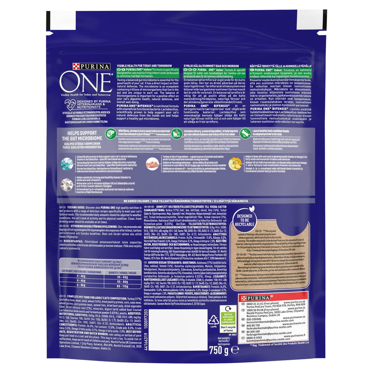 PURINA ONE Bifensis Adult Dry Cat Food Chicken 7.5kg Pack