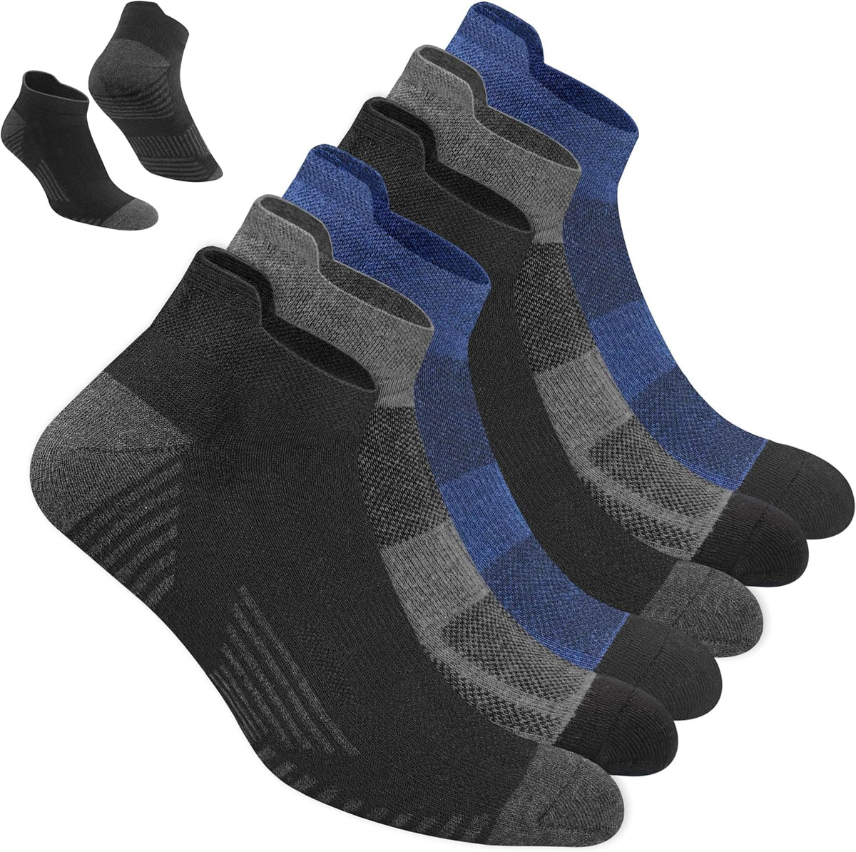 NAVYSPORT Men's Cotton Sports Socks, Pack of 6 Pairs
