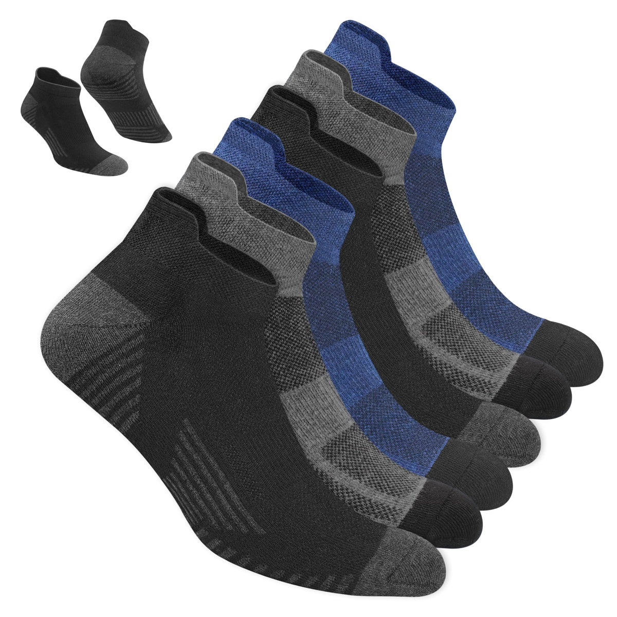 NAVYSPORT Men's Cotton Sports Socks, Pack of 6 Pairs