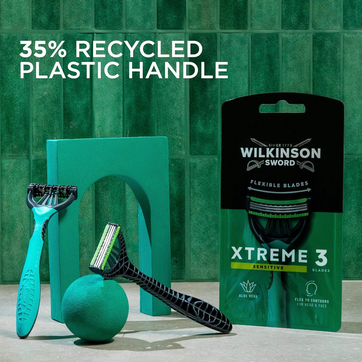 Wilkinson Sword Xtreme 3 Sensitive Men's Disposable Razors, 8 Pack
