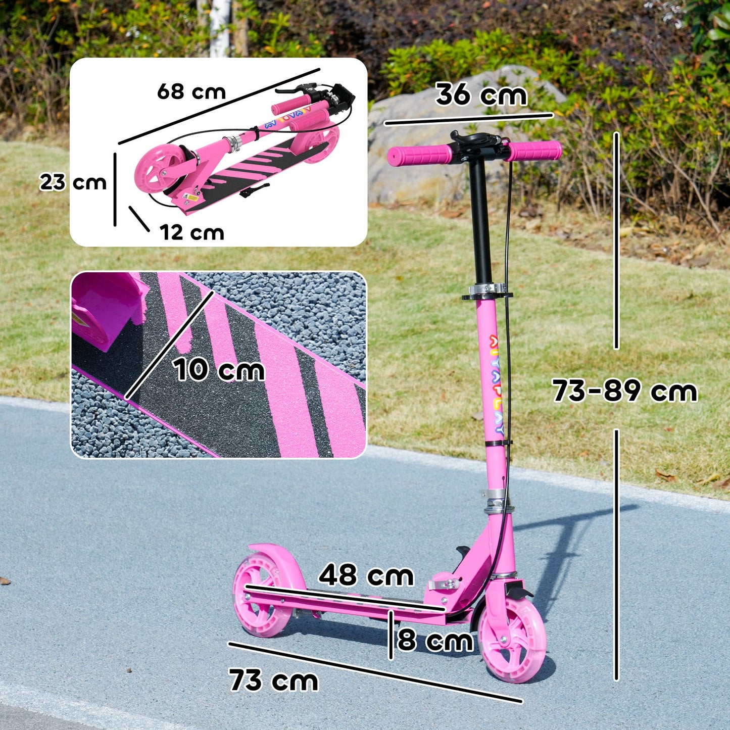 AIYAPLAY Kids Folding Scooter with LED Light-Up Wheels — Ages 3-8, Dual Brakes