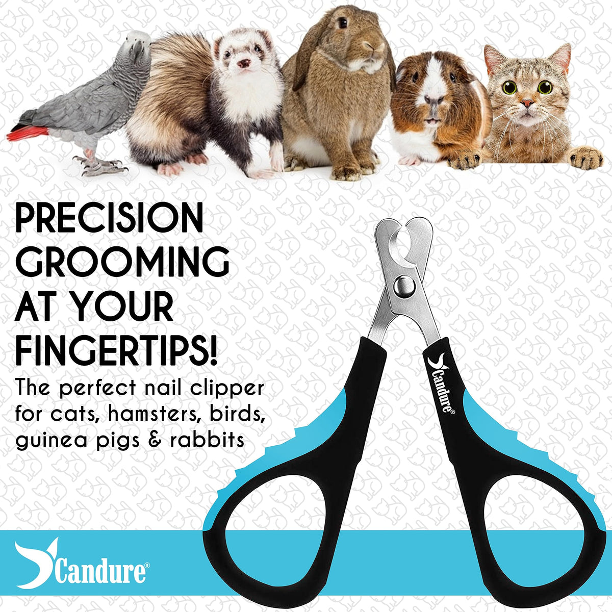 Candure Dog Nail Clippers for Large, Medium and Small Breed Professional Pet Nail Clipper Suitable for Cats, Rabbits and Guinea Pigs with Safety Lock (All Size Pets, Dark Blue)