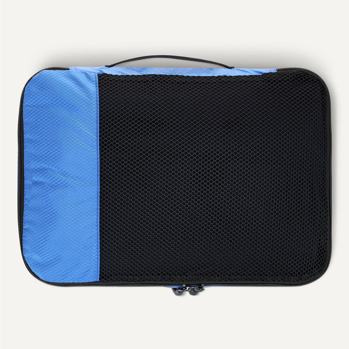Amazon Essentials 4-Piece Packing Cubes Travel Accessories Set, Luggage Organiser with Double Zip, Mesh Top, 100% Polyester, Medium, Black (Previously Amazon Basics)
