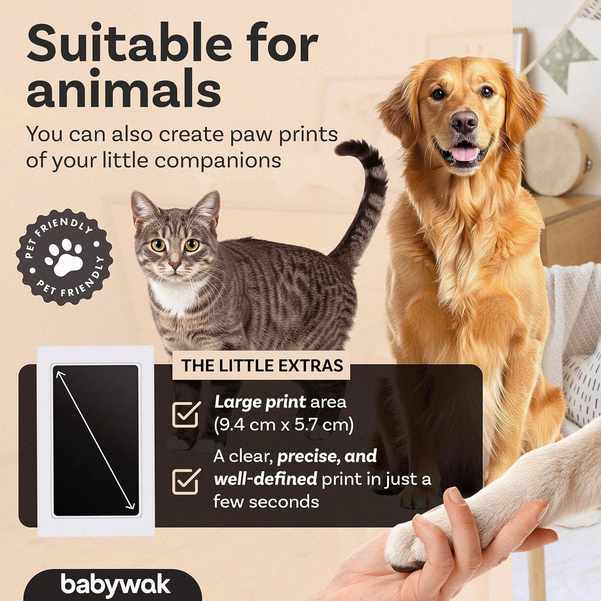 Baby Hand and Footprint Kit – Inkless Ink Pad for Newborn, Baby Shower Gift
