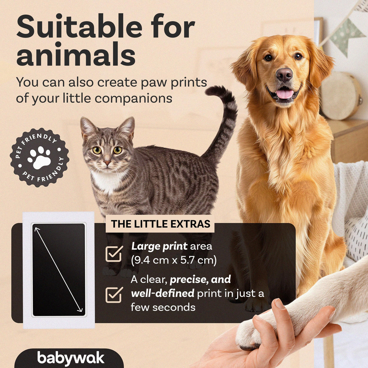 Baby Hand and Footprint Kit – Inkless Ink Pad for Newborn, Baby Shower Gift