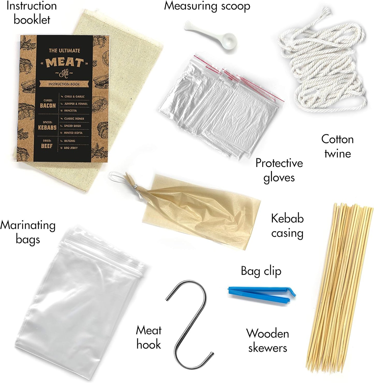 Ultimate Meat Kit - 8 Meat - Make your own Bacon, Biltong, Jerky, Doner Kebabs, Shish Kebabs, Kofte Kebabs and Pancetta