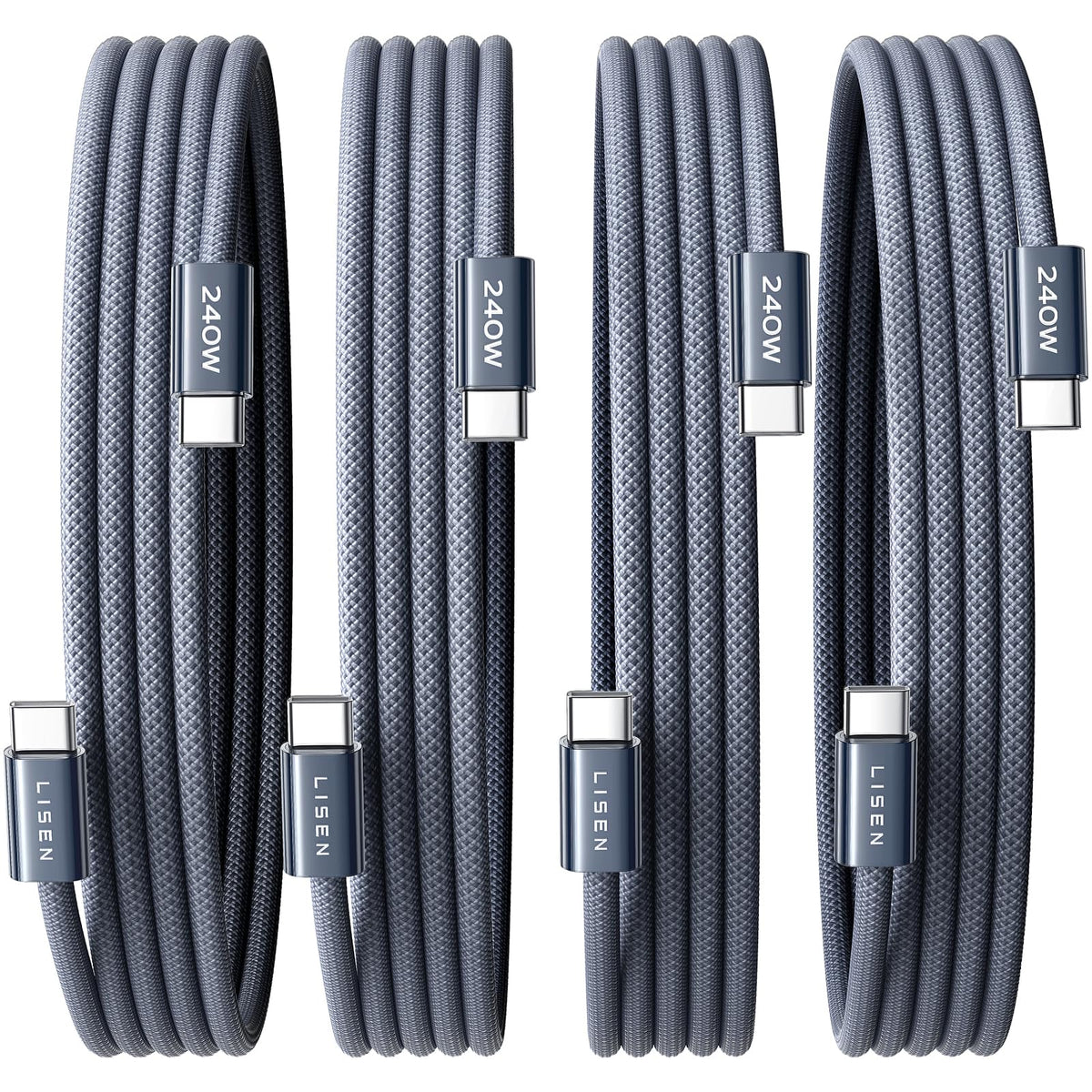 LISEN 240W USB C to USB C Cable 2-Pack, 2m USB C Charger Cable Fast Charger