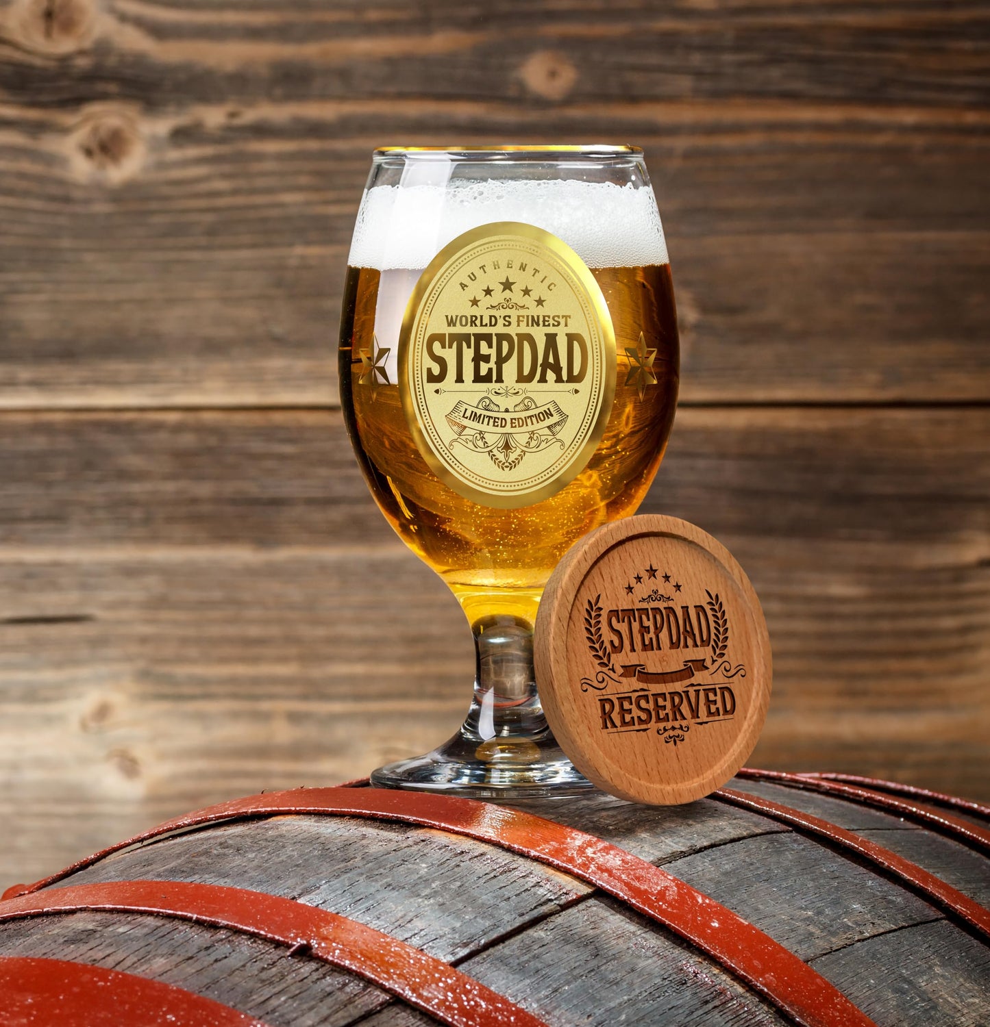 Crownly Crystal® Gold Birthday Gifts: Dad's Beer Glasses