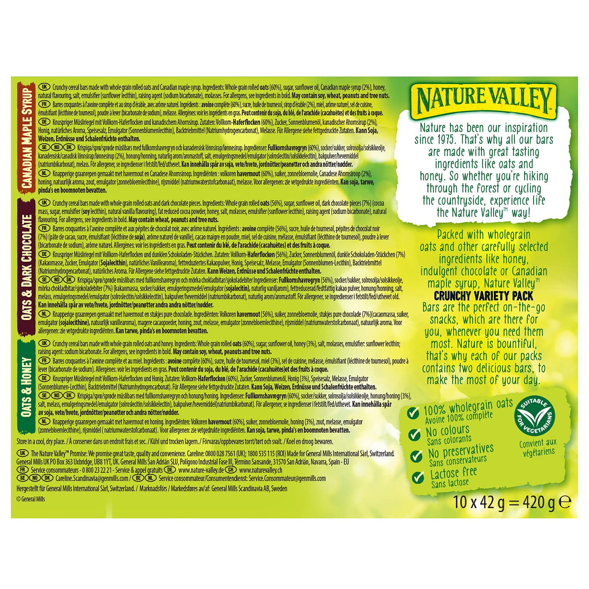 Nature Valley Crunchy Oats and Chocolate Cereal Bars, 18 x 42 g