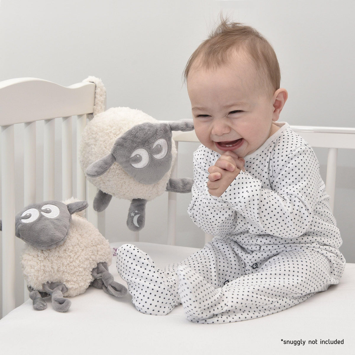 Sweet Dreamers, Rechargeable Ewan Deluxe, Grey | Baby & Infant Sleep Aid Gift | Cry Sensor & Nightlight | 10 Soothing White & Pink Noise Sounds | Continuous or Timer Playback | Machine Washable