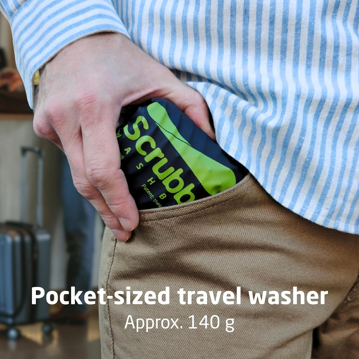 Scrubba Wash Bag - Patented Washboard-in-a-Bag™ Portable Travel Washing Machine for Camping, Backpacking, Cruises & Hotels - Pack Light, Wash Clothes Anywhere in Minutes (~140g)