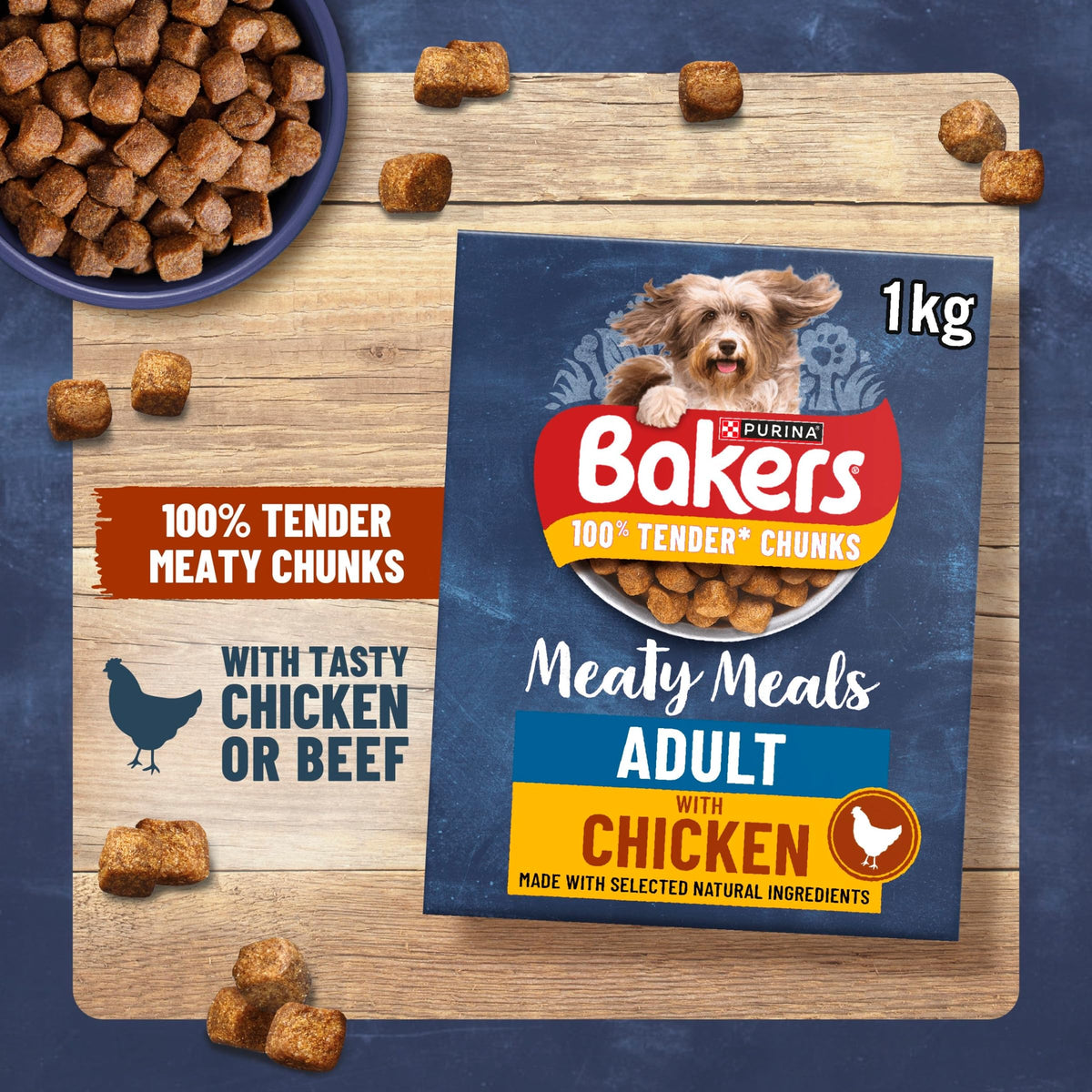 BAKERS Superfoods Small Dog Adult Dry Dog Food Chicken 1.1kg (Pack of 5)