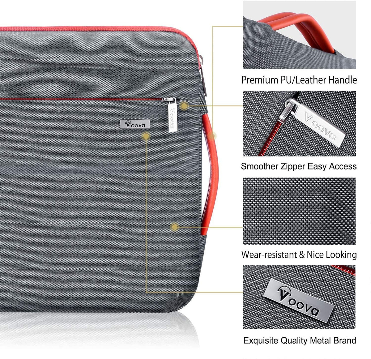 Voova 360° Protective Laptop Sleeve Case 11 11.6 12 inch, Waterproof Computer Cover Bag Compatible with Surface Pro 7 8/Laptop Go 2 3, MacBook Air 11, Chromebook, 12.5" Asus Acer Hp Tablet,Pink